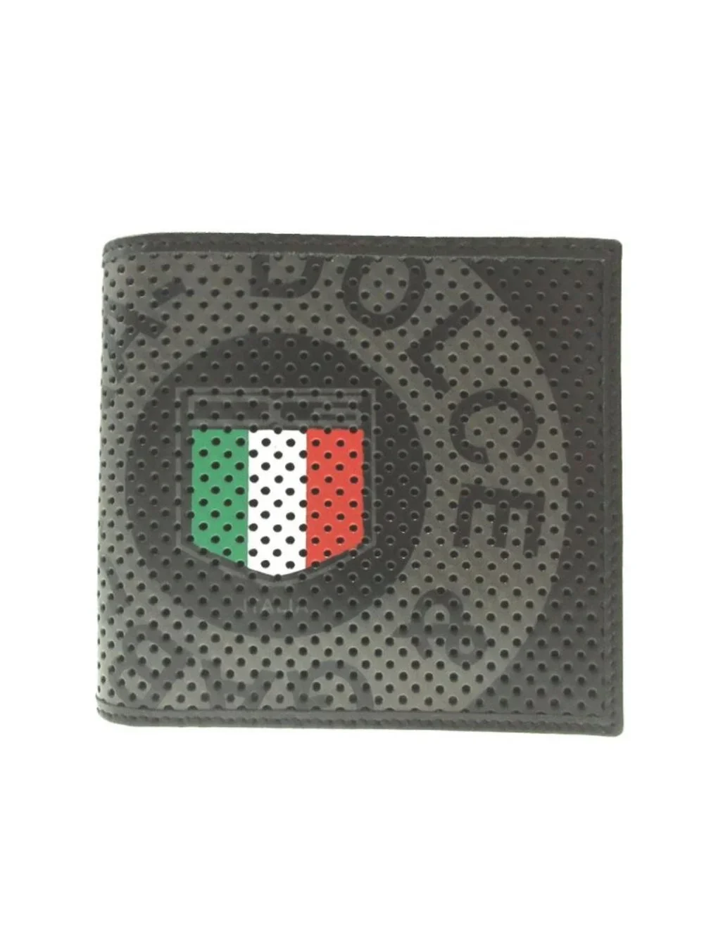 Dolce & Gabbana Perforated Leather Black Bifold Wallet &